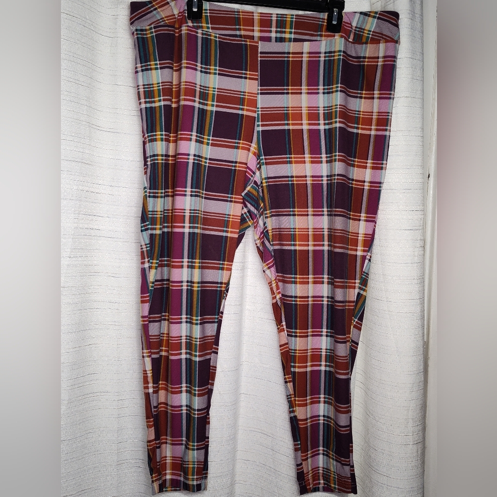 Terra & Sky Multicolor Plaid Leggings